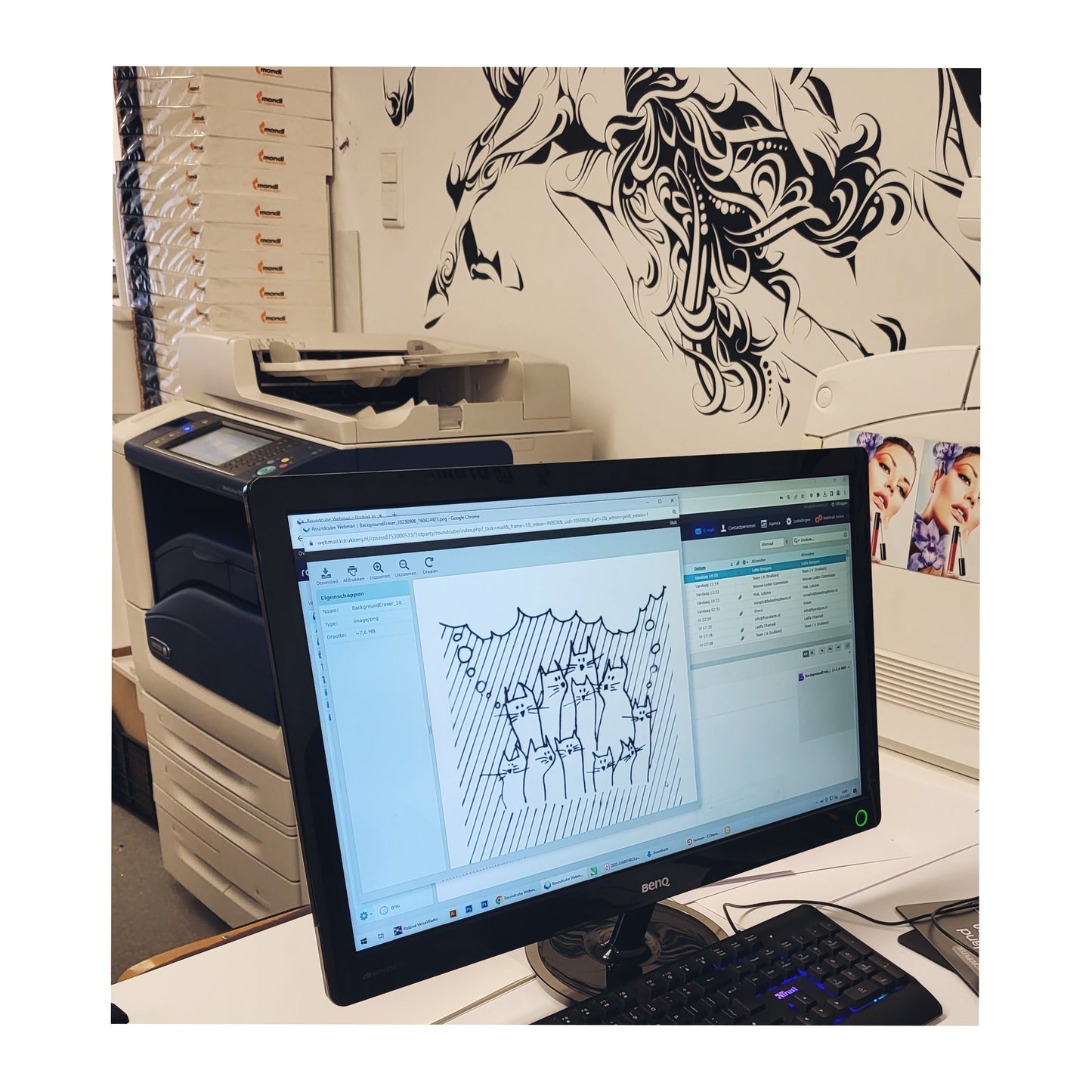 GATHERING | portemonnee zwart wit melee leer