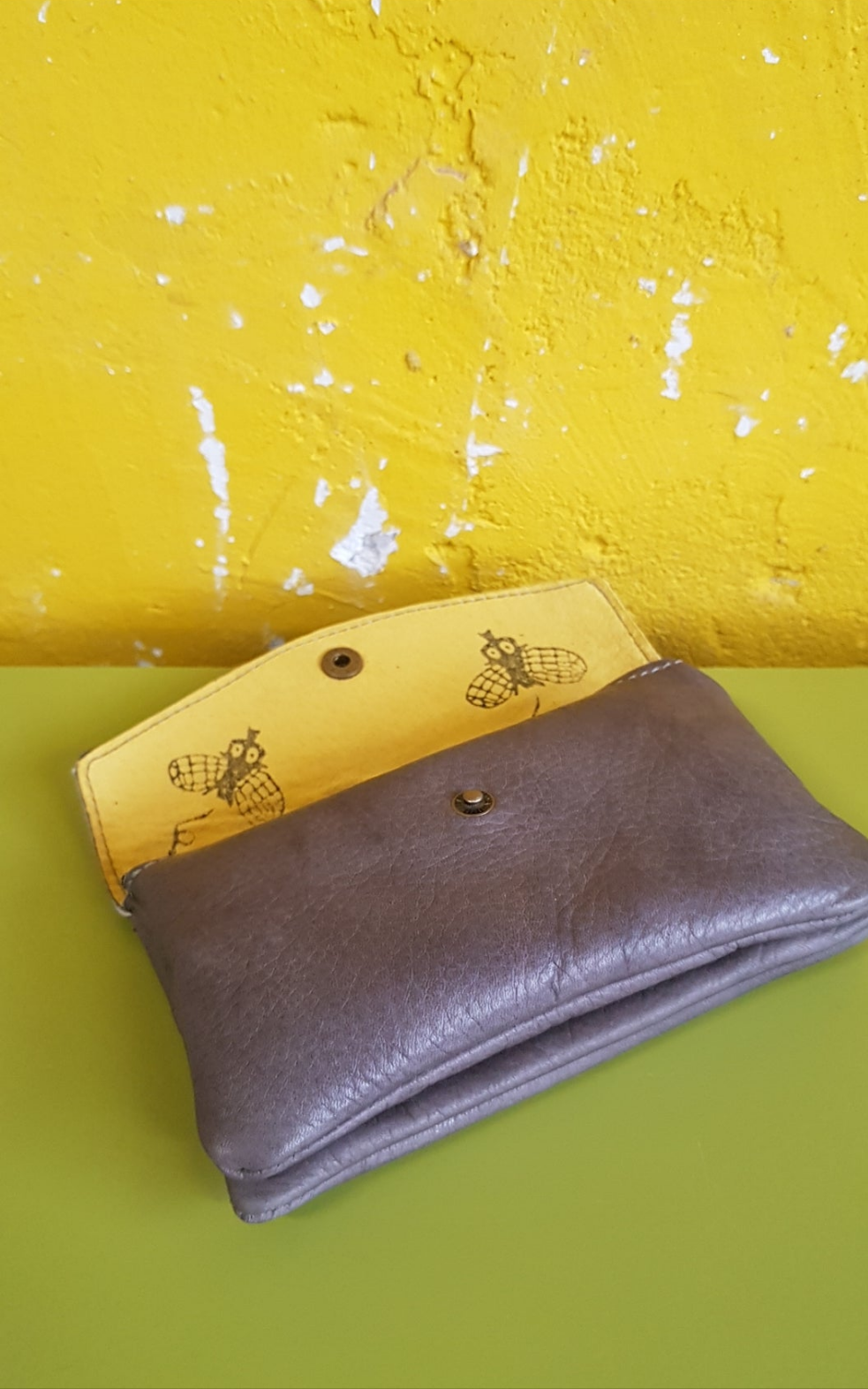 FIREFLY | portemonnee donker grijs leer