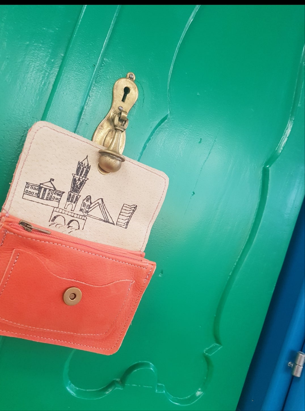 SKYLINE zalm roze leer