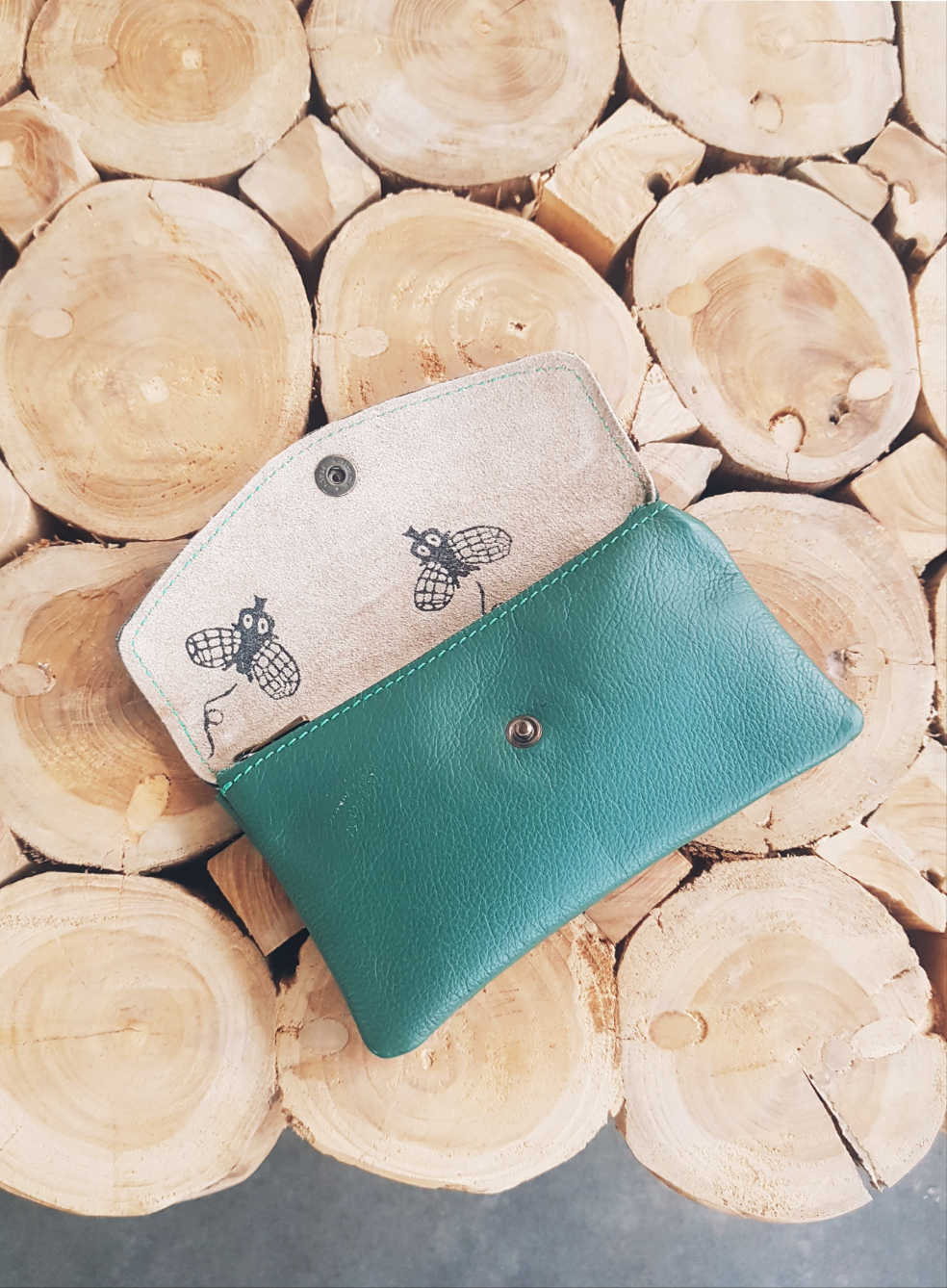 FIREFLY | portemonnee turquoise leer