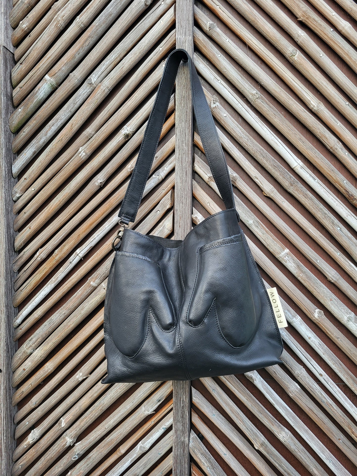 ADMIT schoudertas zwart leer