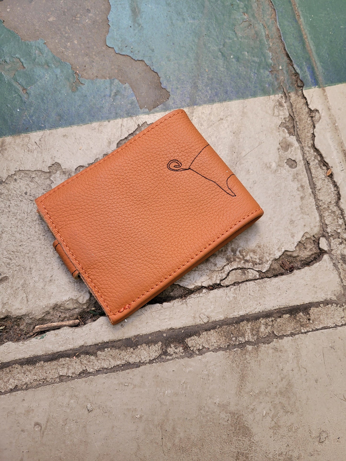 Wallet HERMAN oranje leer billfold