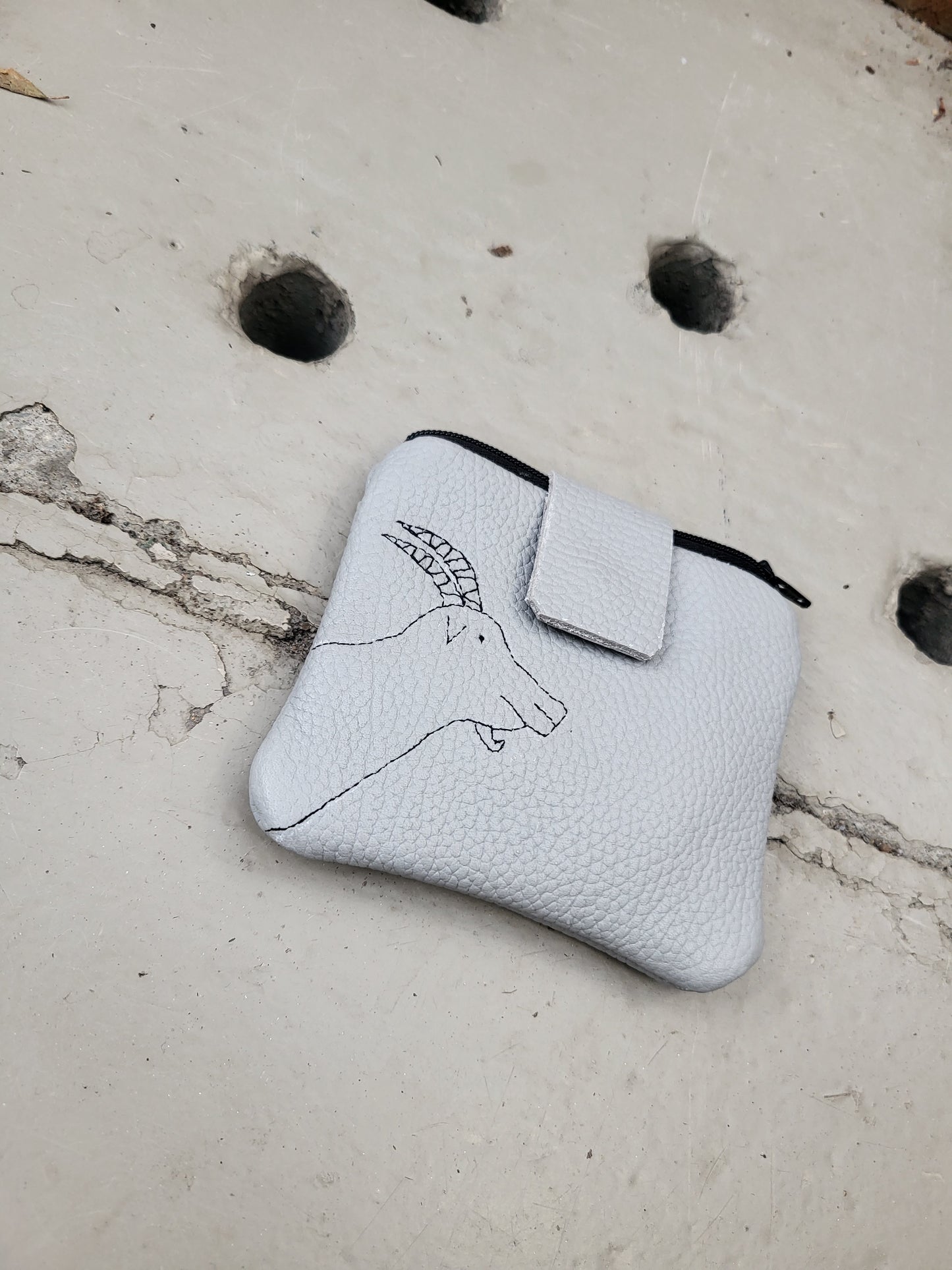 Wallet GEORGE licht grijs leer