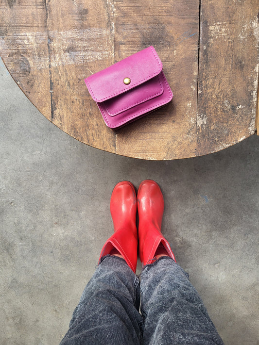 GATHERING | portemonnee roze leer