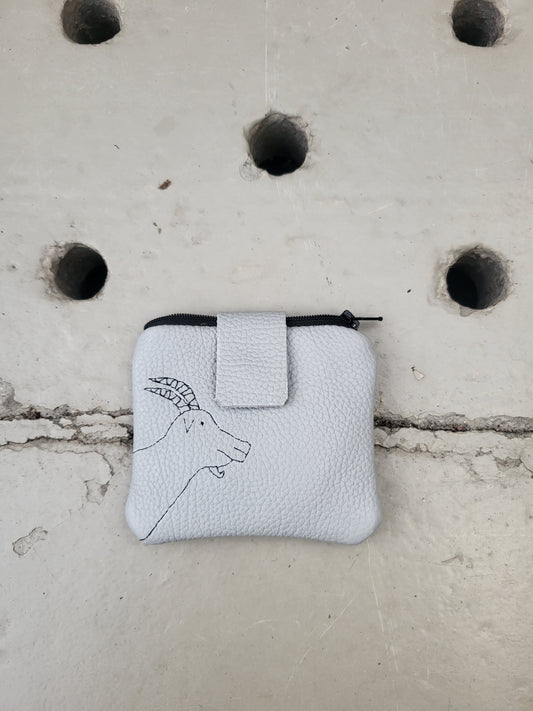 Wallet GEORGE licht grijs leer