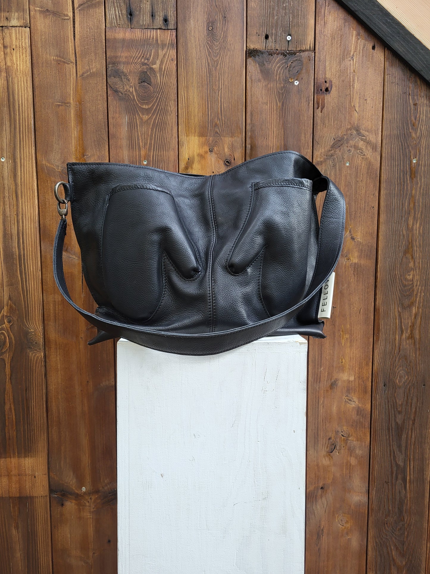 ADMIT schoudertas zwart leer