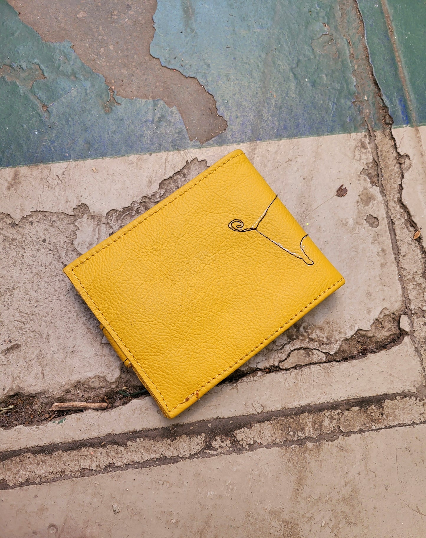 Wallet HERMAN geel leer billfold