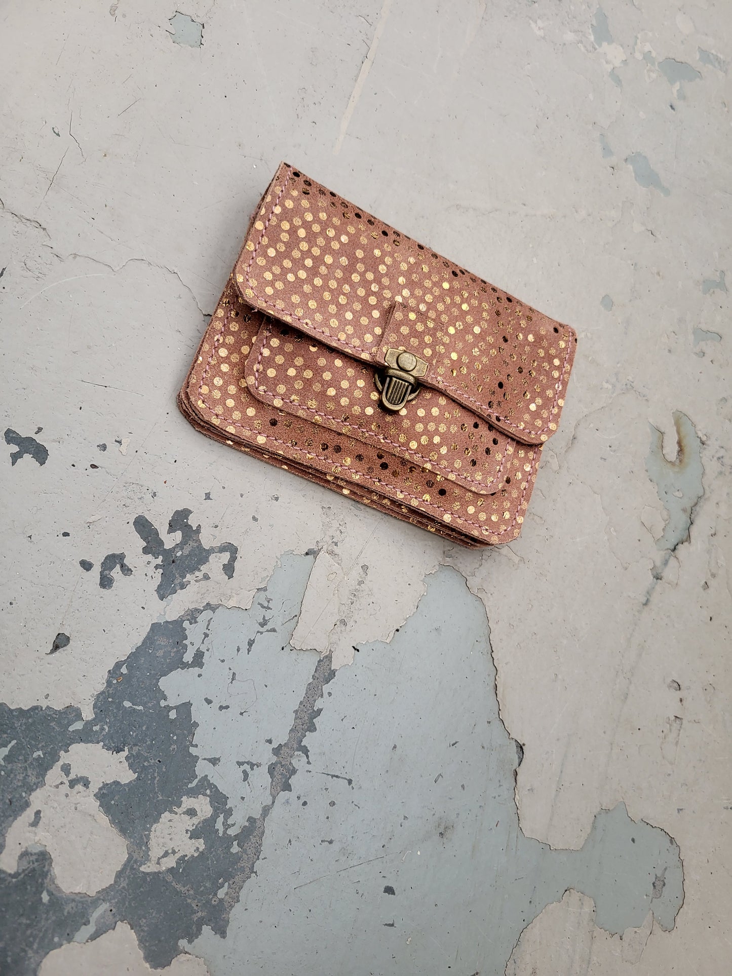 TICTUC | portemonnee roze stip leer