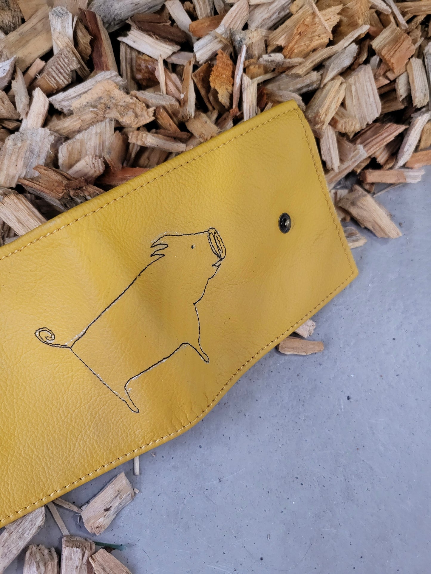 Wallet HERMAN geel leer billfold