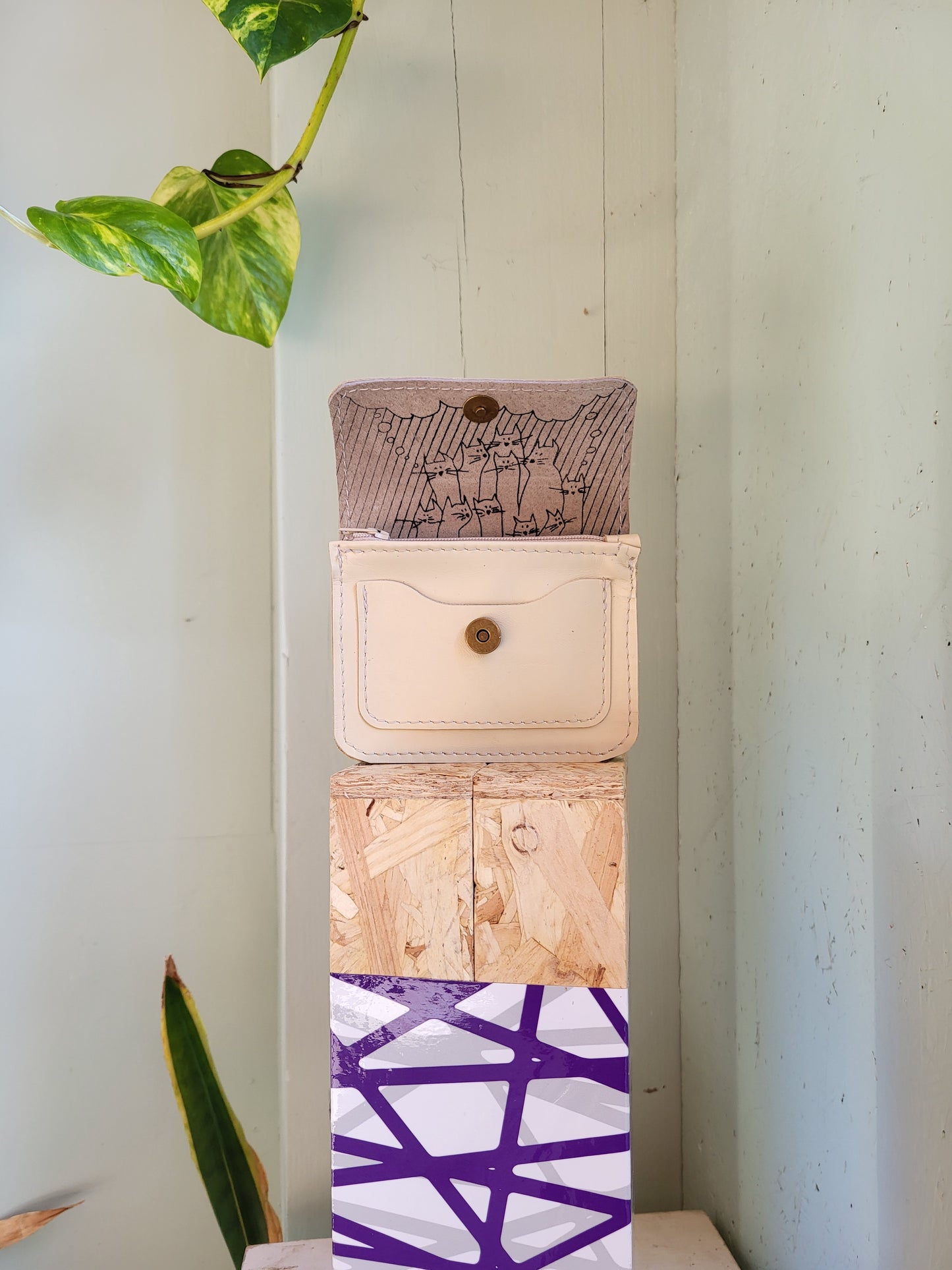 GATHERING | portemonnee wit leer