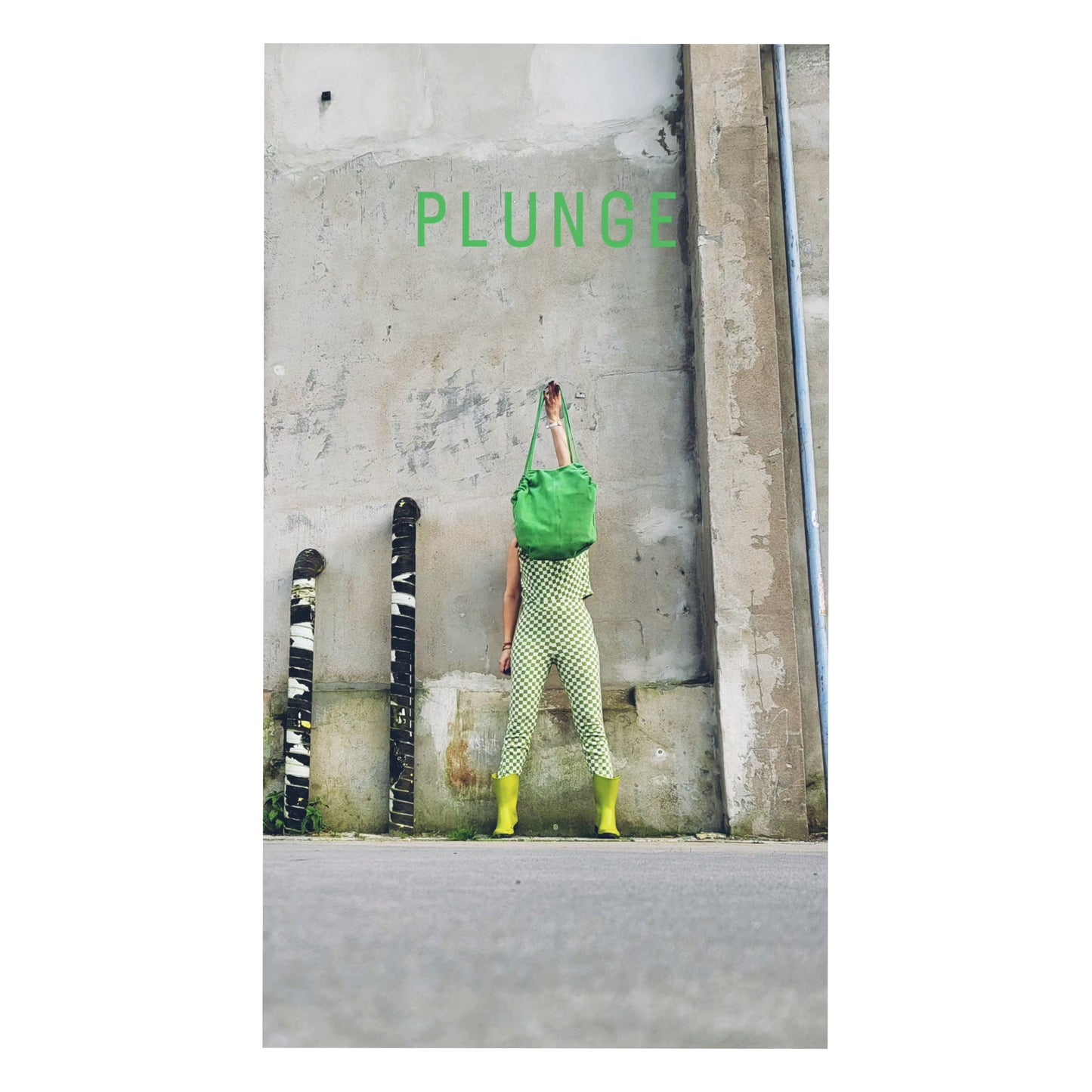 PLUNGE | schoudertas groen suede