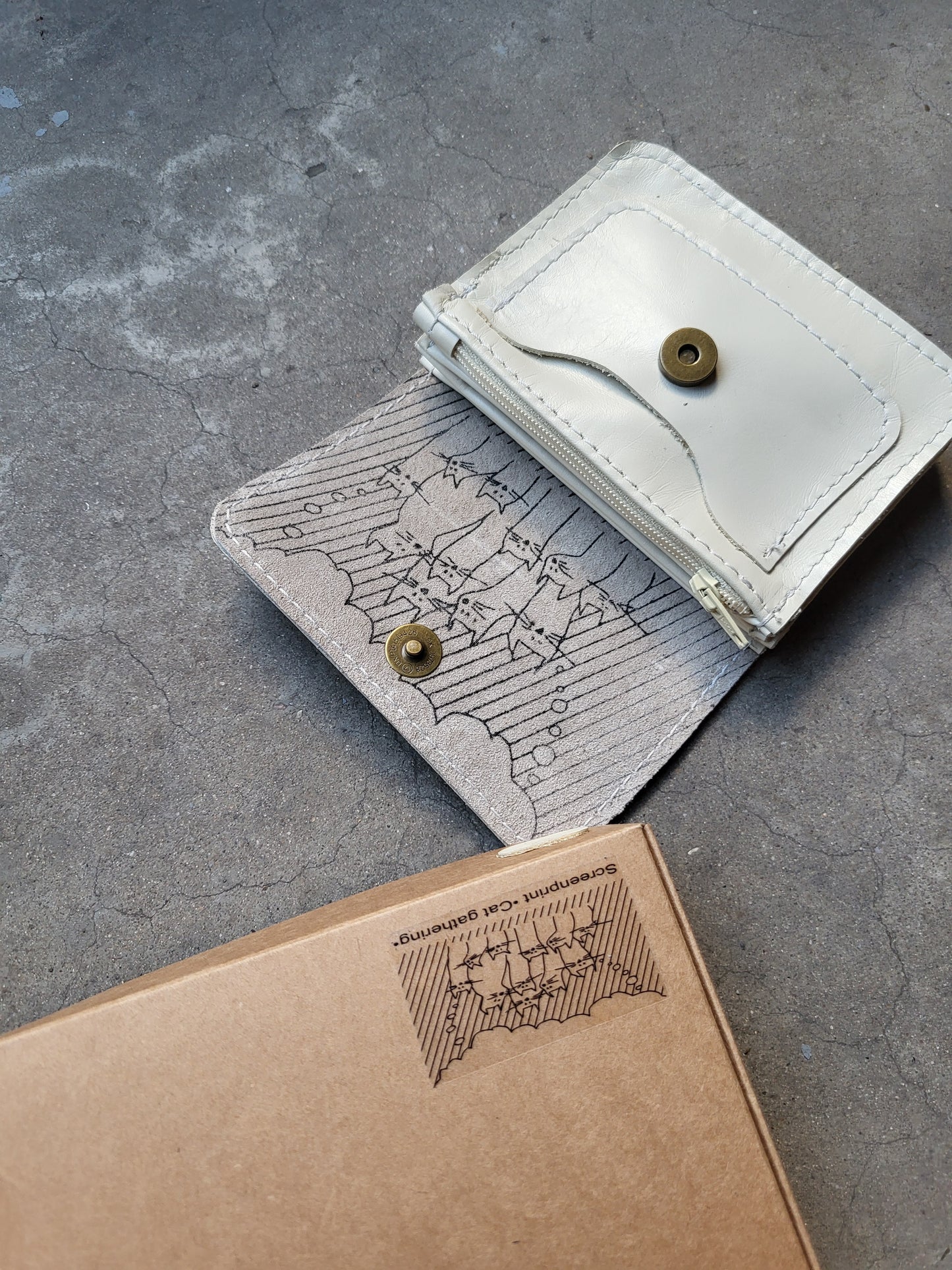 GATHERING | portemonnee wit leer