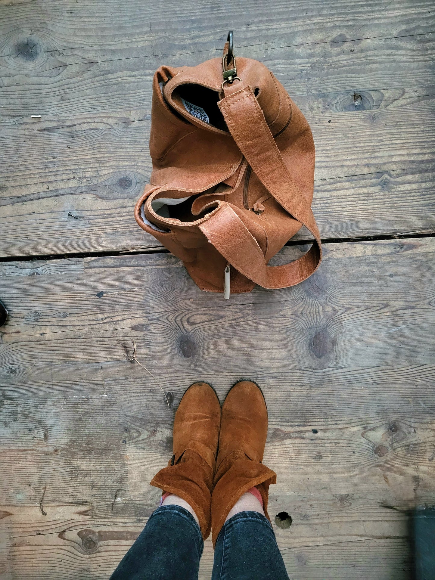 ADMIT schoudertas bruin leer