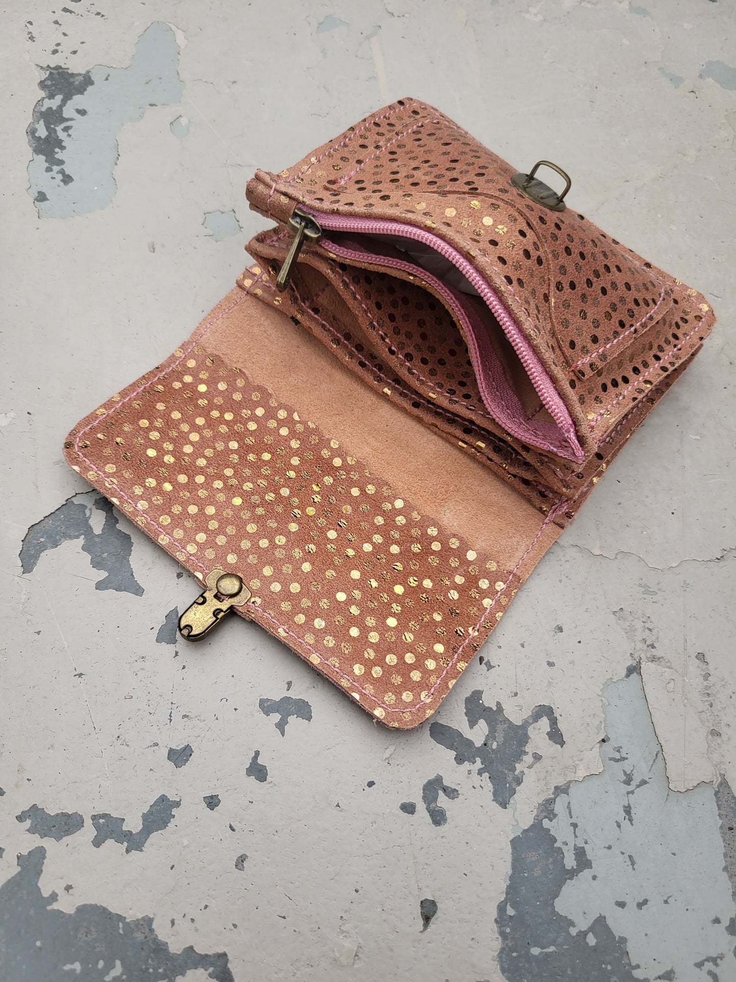 TICTUC | portemonnee roze stip leer