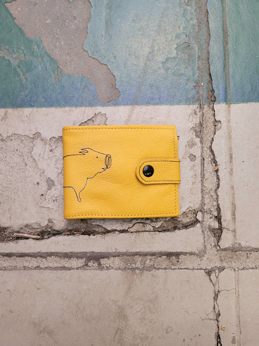 Wallet HERMAN geel leer billfold