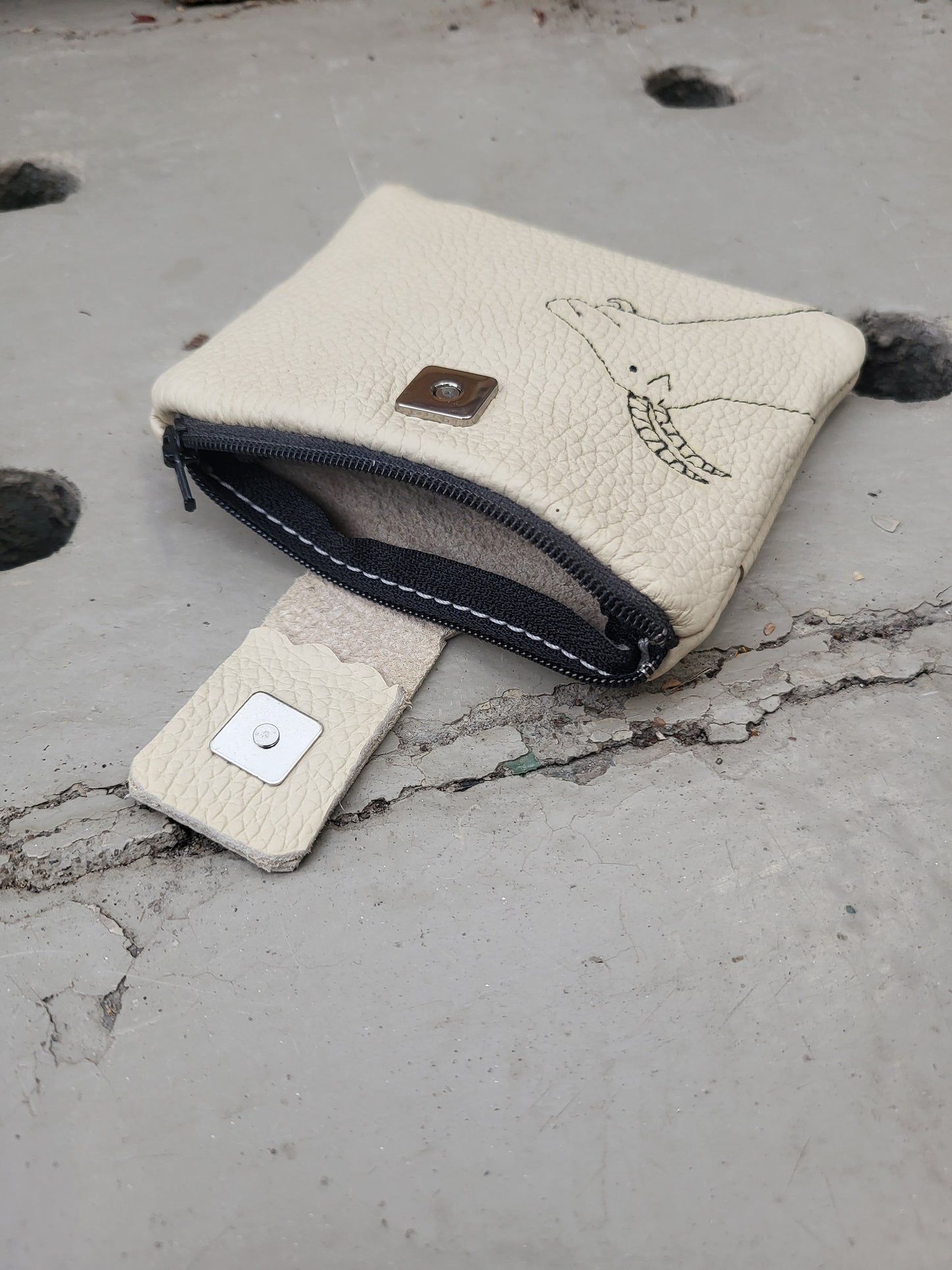 Wallet GEORGE wit leer