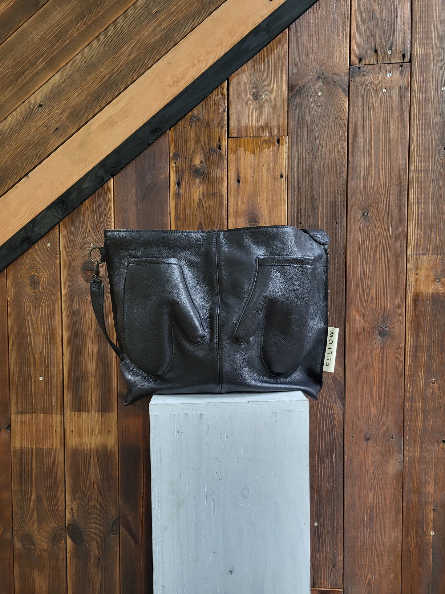 ADMIT schoudertas zwart leer