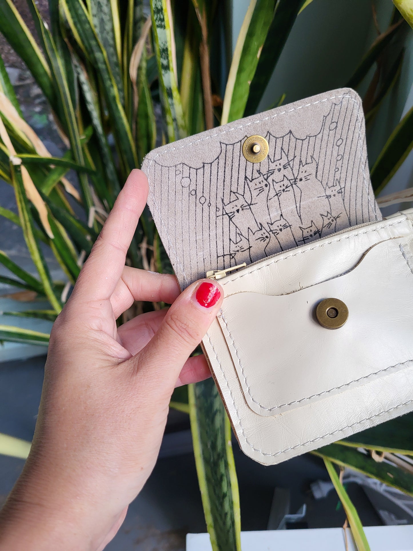 GATHERING | portemonnee wit leer