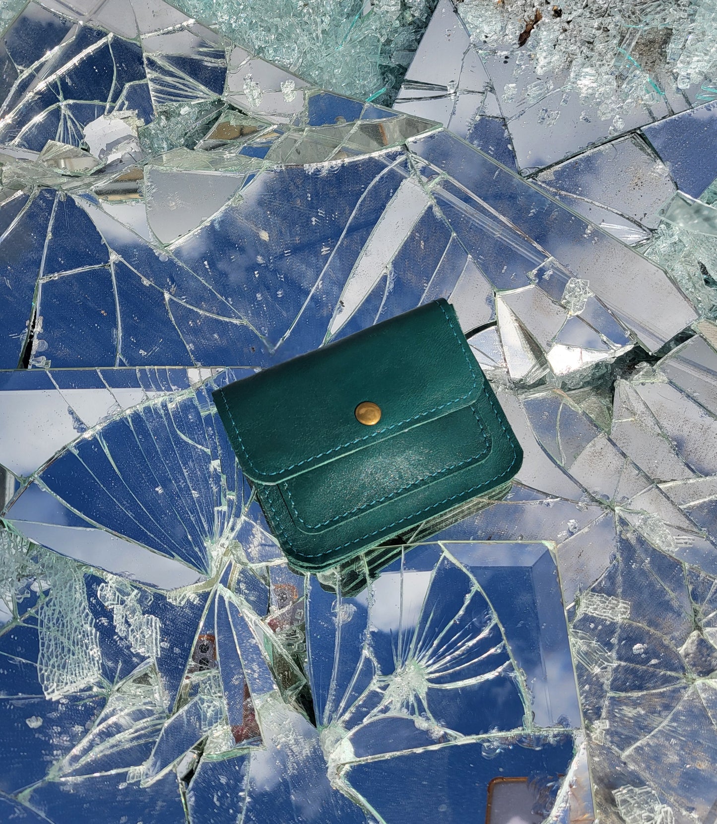 GATHERING | portemonnee groen leer