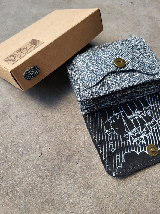 GATHERING | portemonnee zwart wit melee leer