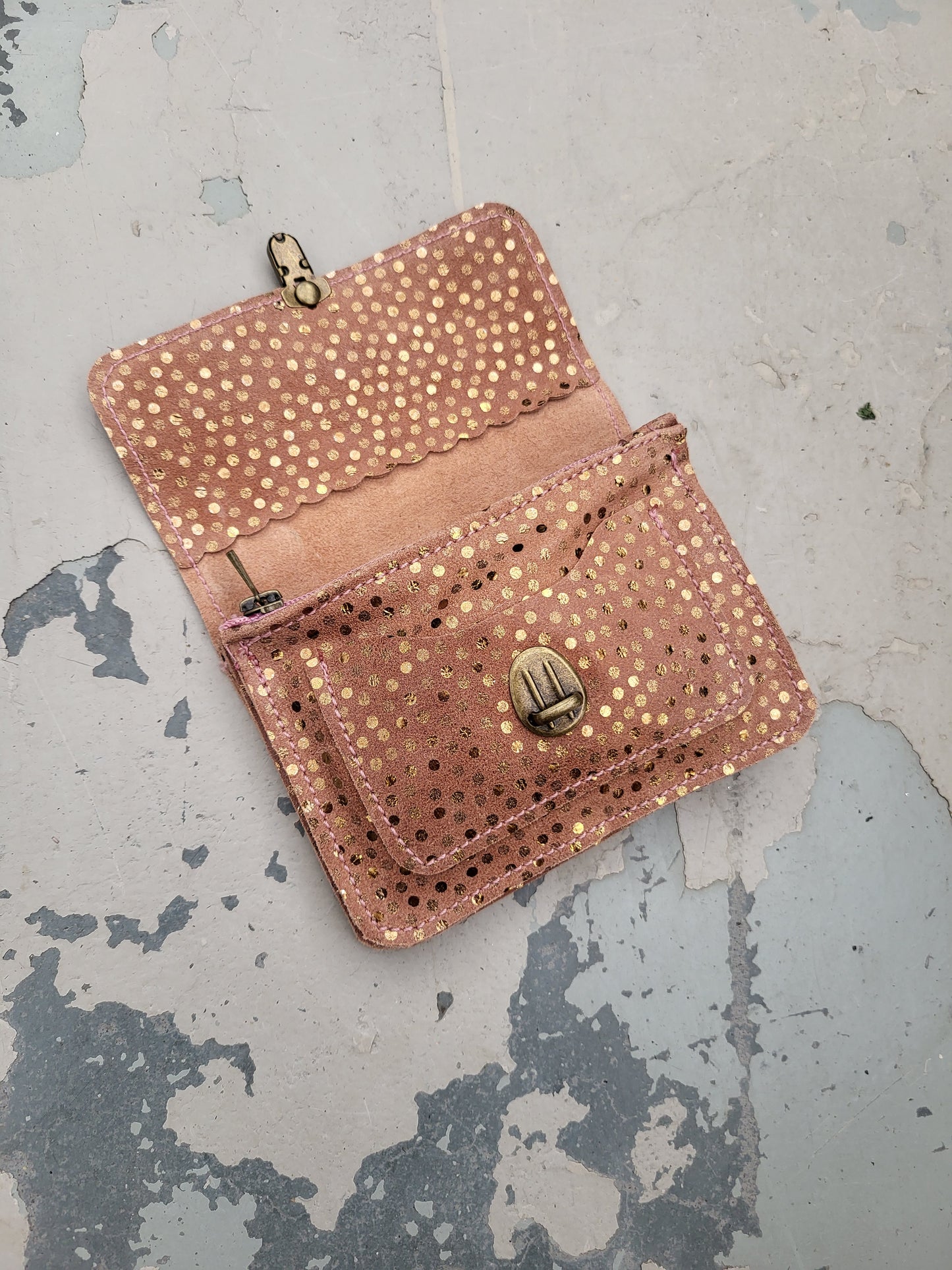 TICTUC | portemonnee roze stip leer