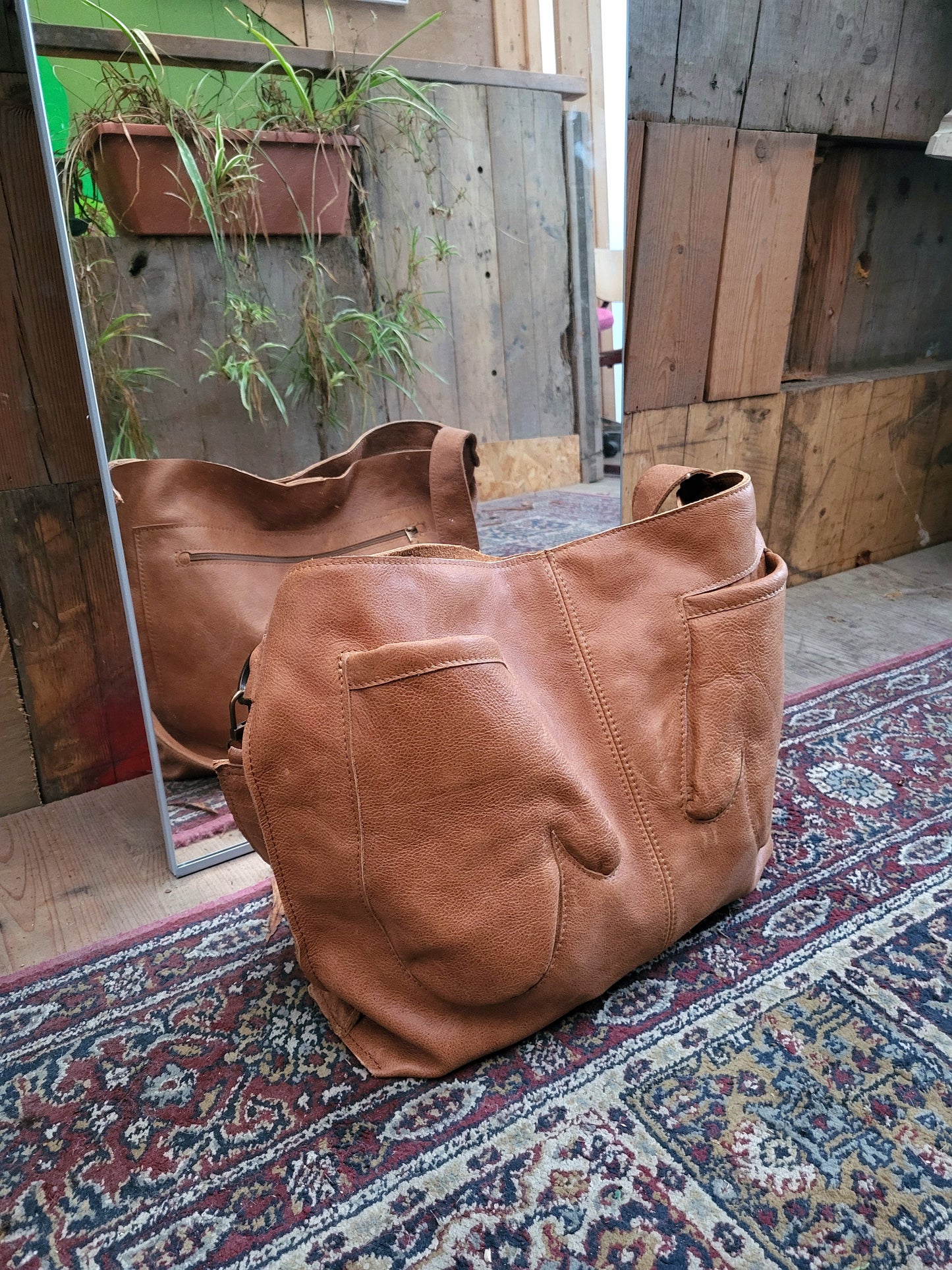 ADMIT schoudertas bruin leer