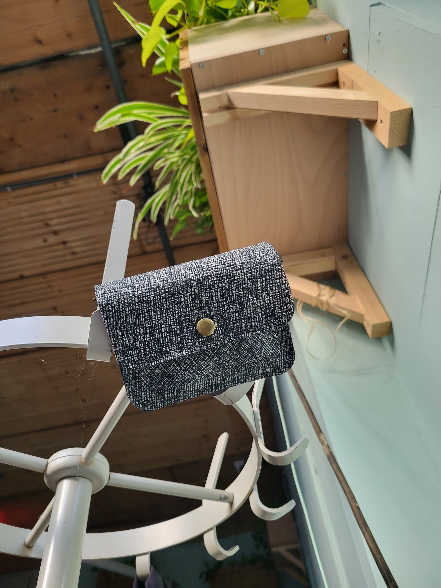 GATHERING | portemonnee zwart wit melee leer