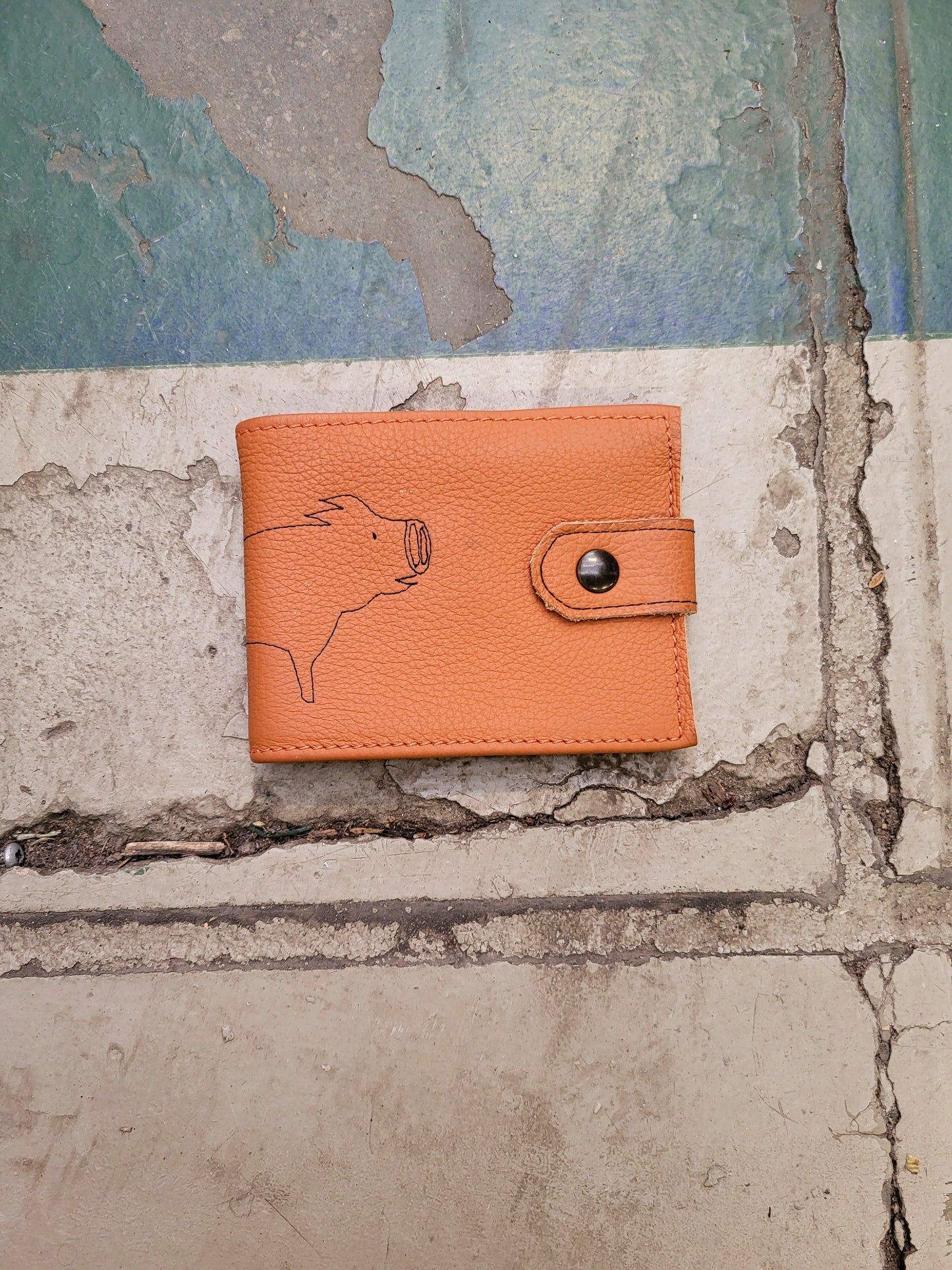 Wallet HERMAN oranje leer billfold