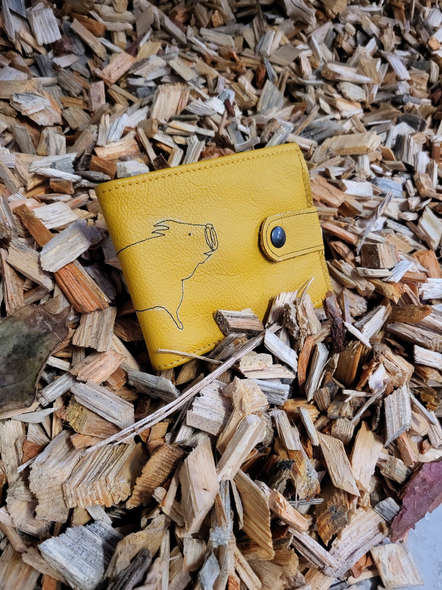 Wallet HERMAN geel leer billfold