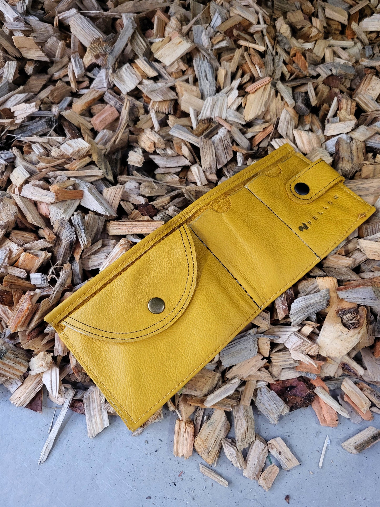 Wallet HERMAN geel leer billfold