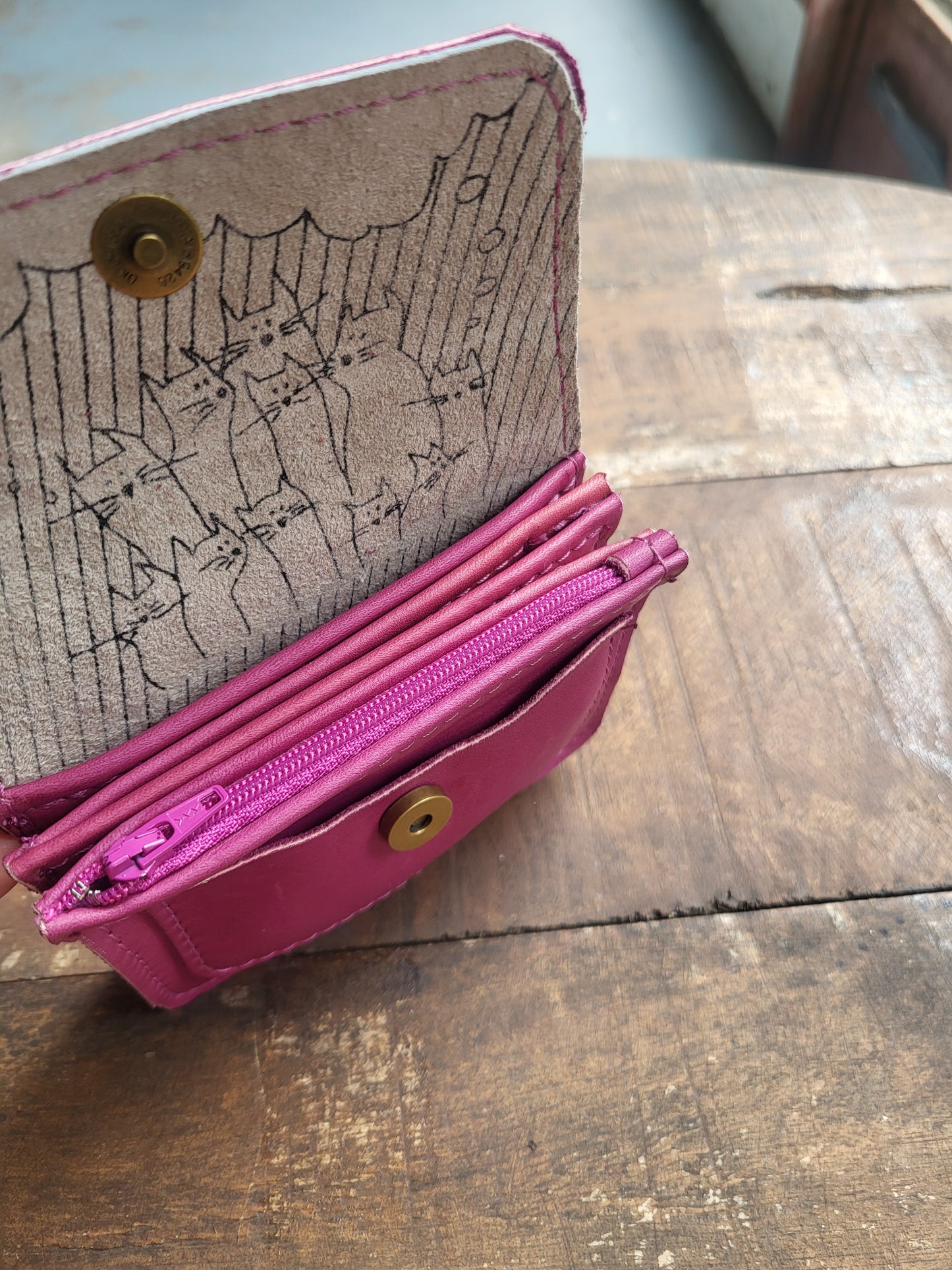 GATHERING | portemonnee roze leer