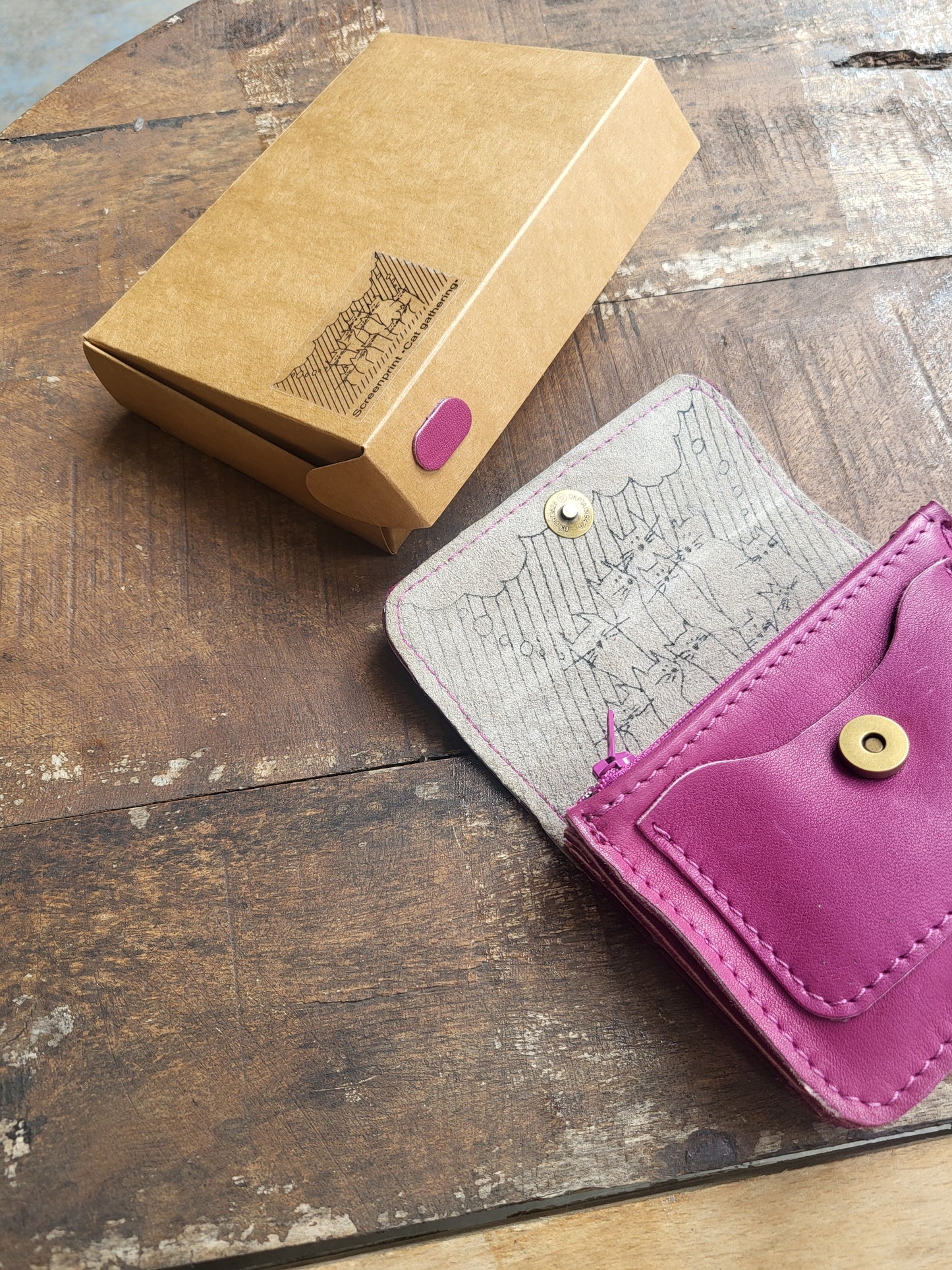 GATHERING | portemonnee roze leer