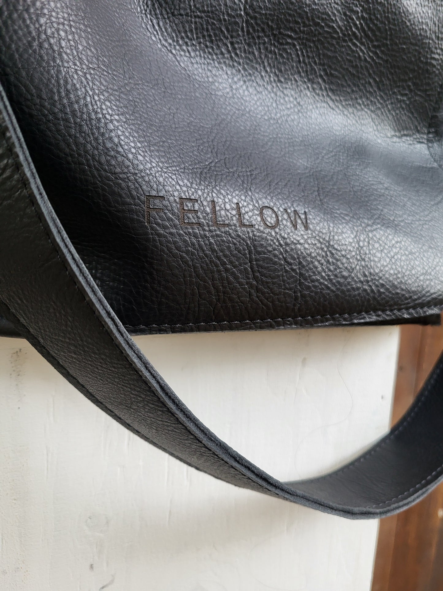 ADMIT schoudertas zwart leer