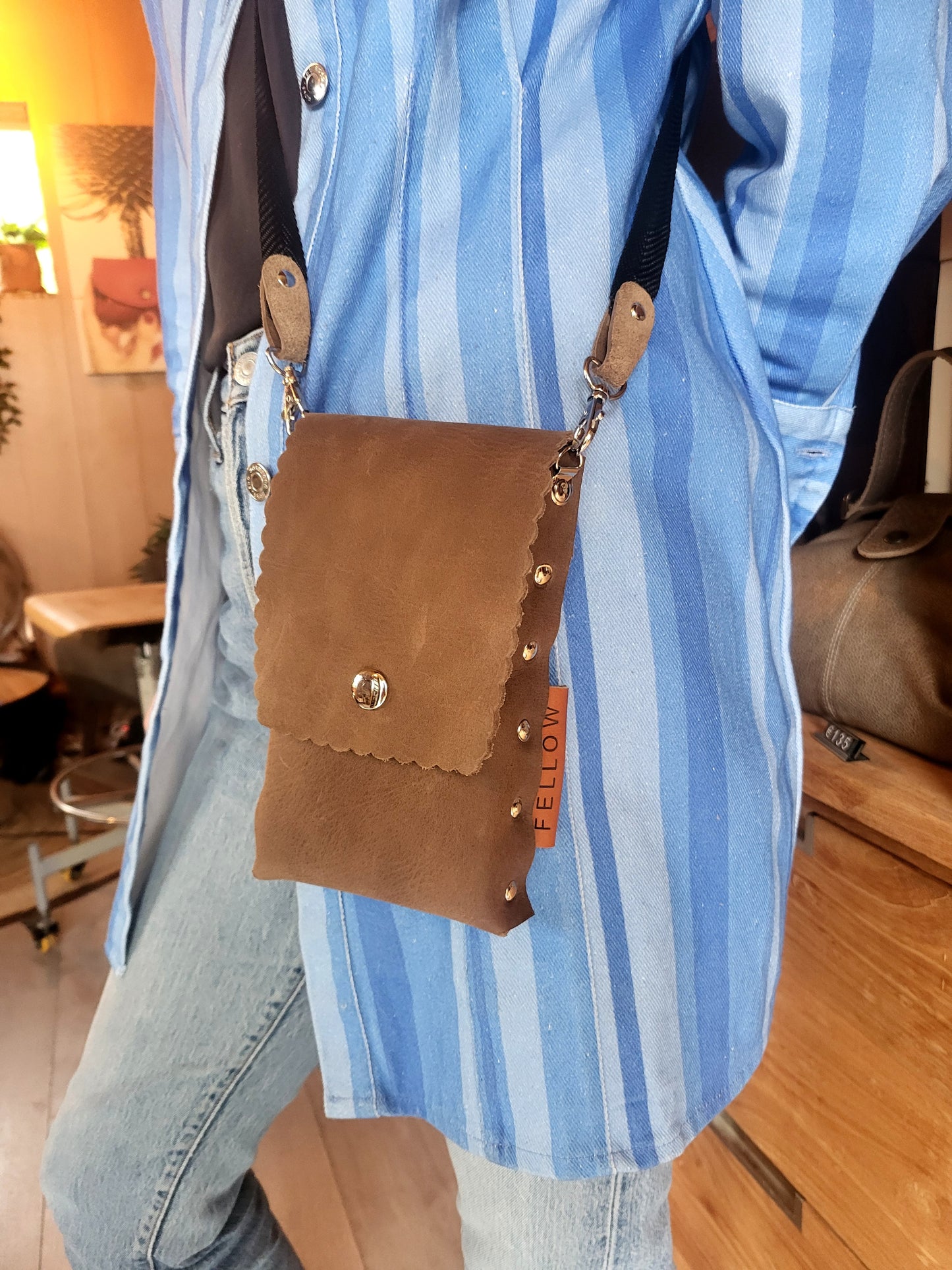 Workshop telefoontasje leer