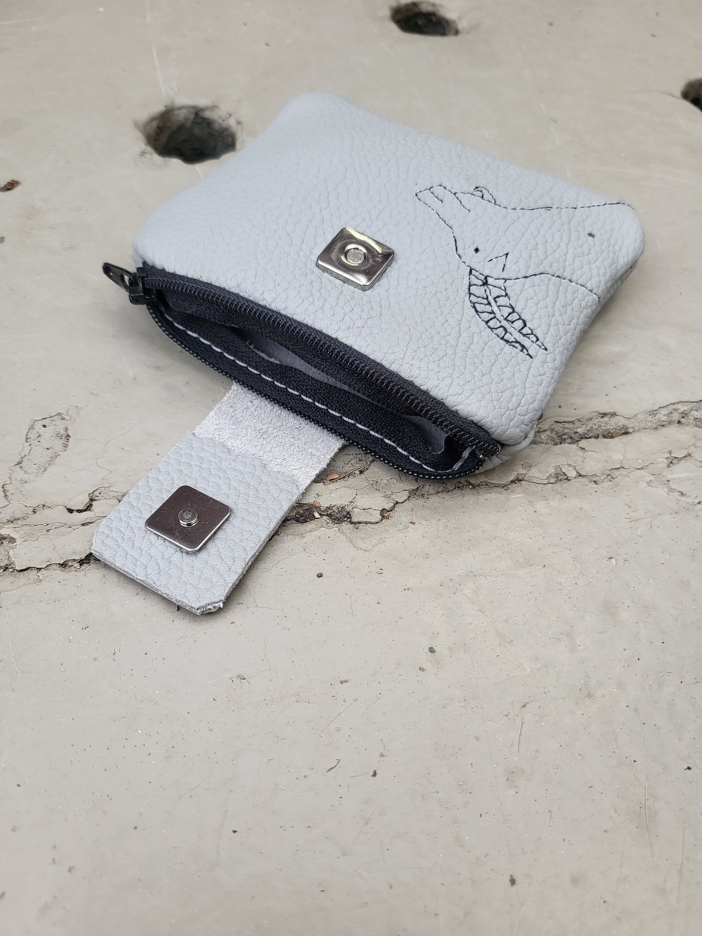 Wallet GEORGE licht grijs leer