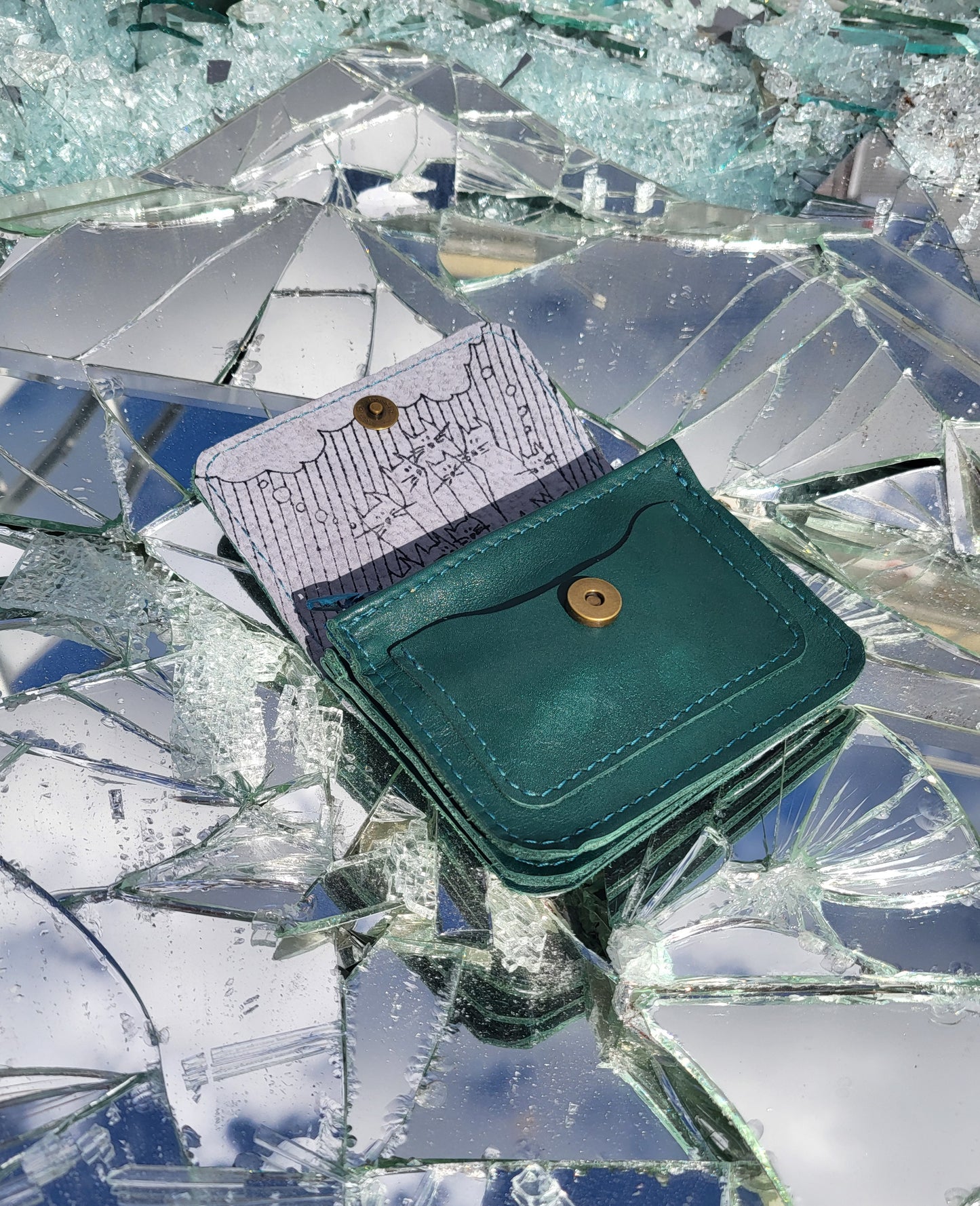 GATHERING | portemonnee groen leer